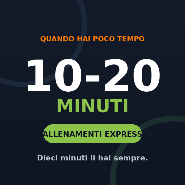 Allenamenti express da 10-20 minuti